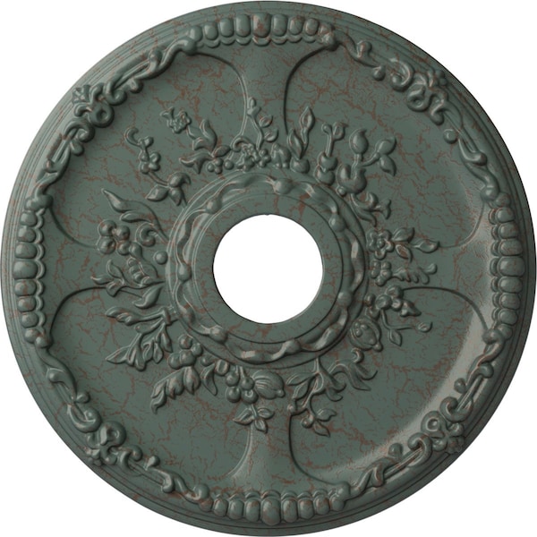 Ekena Millwork Antioch Ceiling Medallion (Canopies up to 3 1/2"), 18"OD x 3 1/2"ID x 1 3/8"P, Cloud Burst Crackle CM18SECBC - main